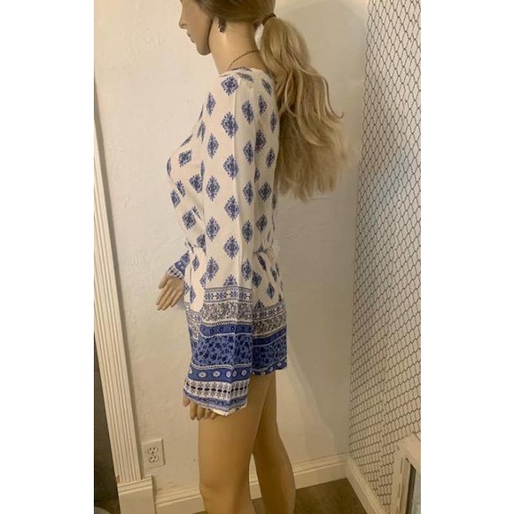 mimi chica Blue and white paisley romper Women size XS - Picture 7 of 8